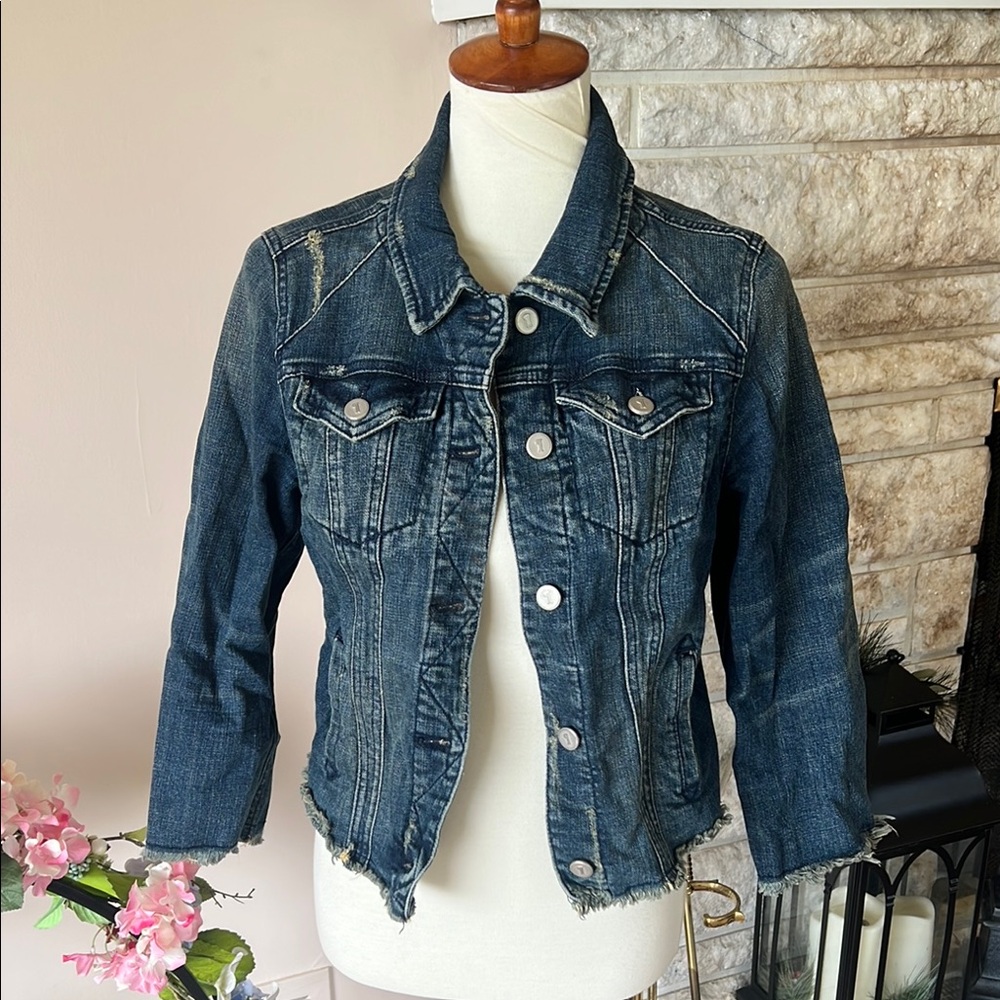 Anthropologie Pilcro Denim Jacket with Raw hem